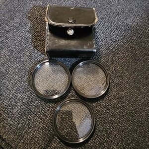 Vintage VIVITAR Coated Close Up Lens Set 49mm No. 1, No. 2 & No. 3 w/ Case